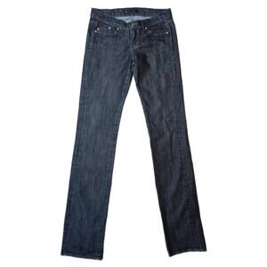 Rock & Republic Low Rise Flare Jeans Dark Wash Bling Pockets W28L36